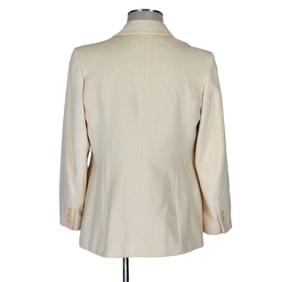 Talbots Petites Angora Rabbit Hair Wool Blazer Size SP Yellow Lined Flap Pockets - Picture 3 of 10